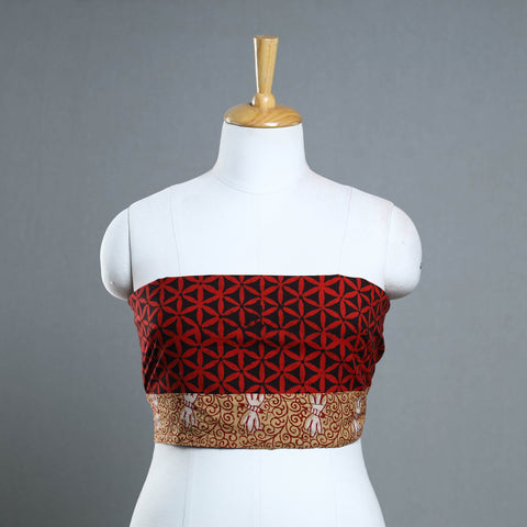 Red - cotton pipad blouse piece 131 - handcrafted