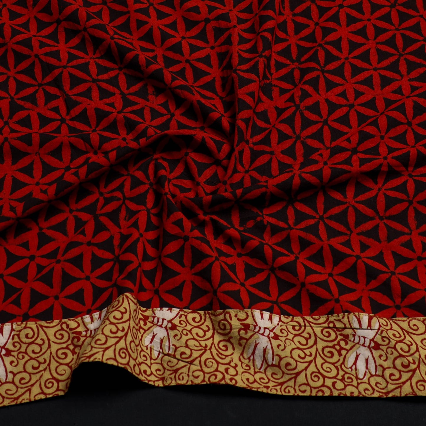 Red - cotton pipad blouse piece 131 - handcrafted