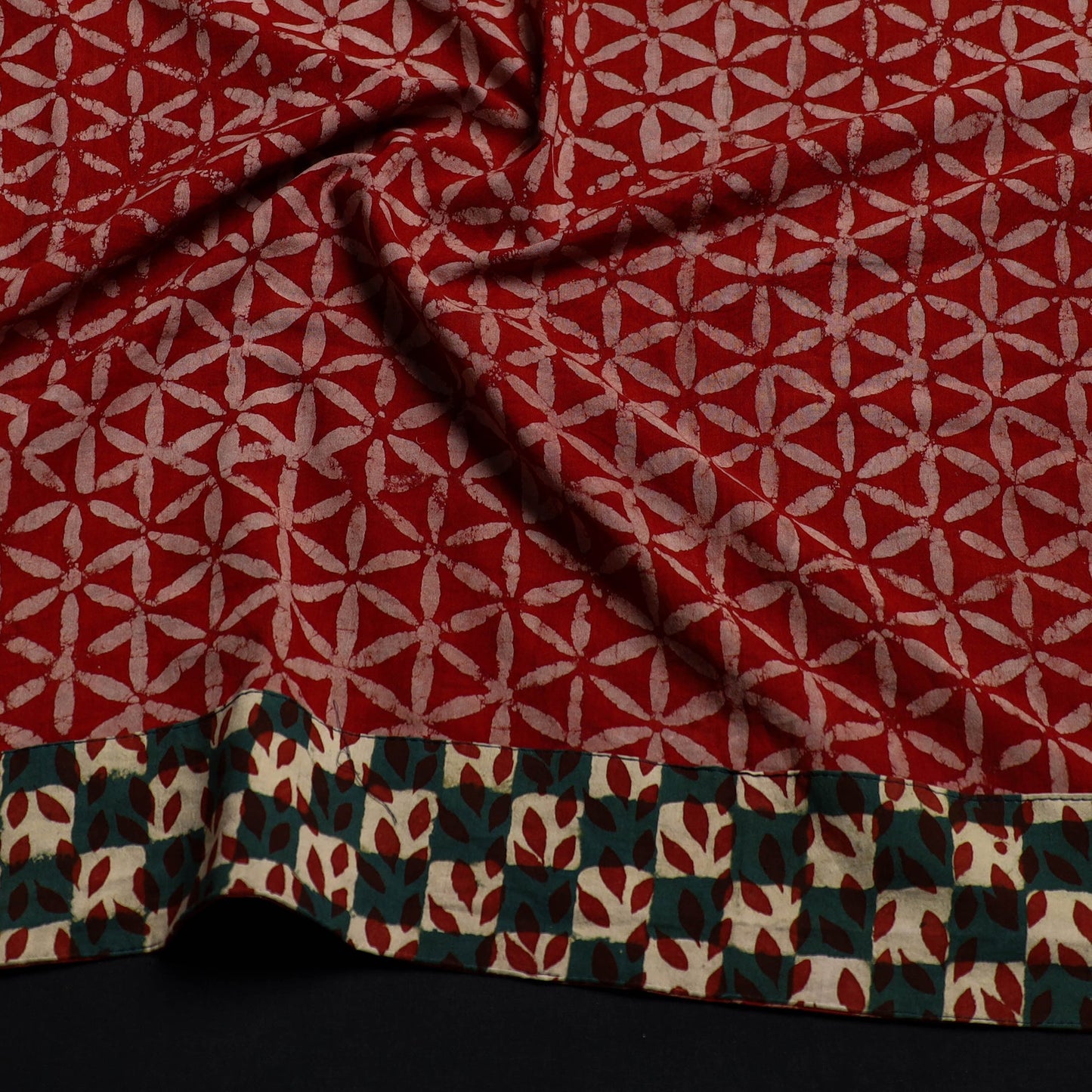 Red - cotton pipad blouse piece 143 - handcrafted