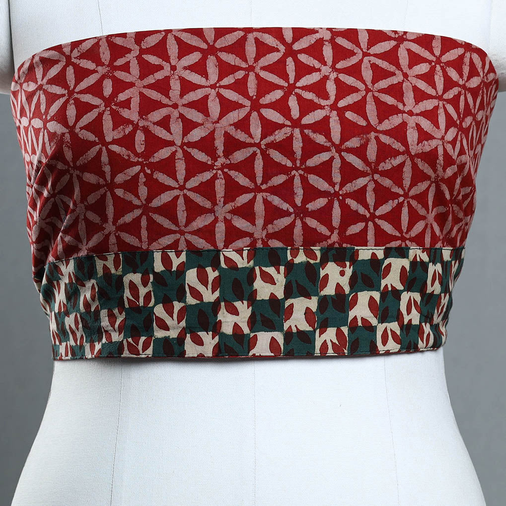 Red - cotton pipad blouse piece 143 - handcrafted