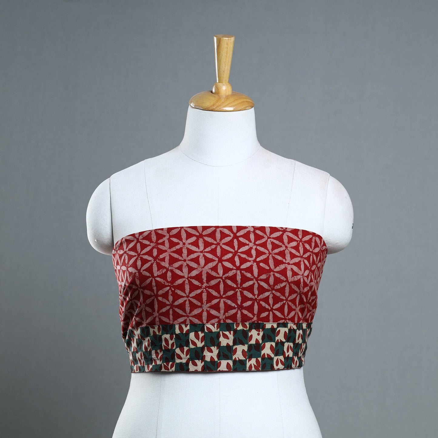 Red - cotton pipad blouse piece 143 - handcrafted