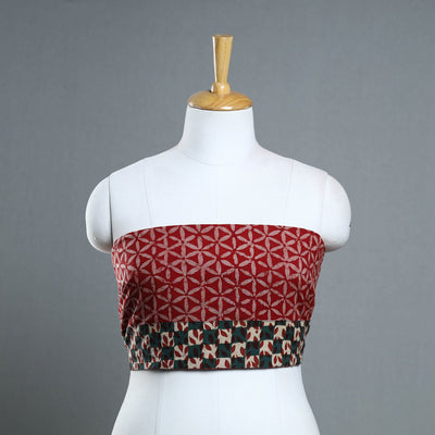 Red - cotton pipad blouse piece 143 - handcrafted