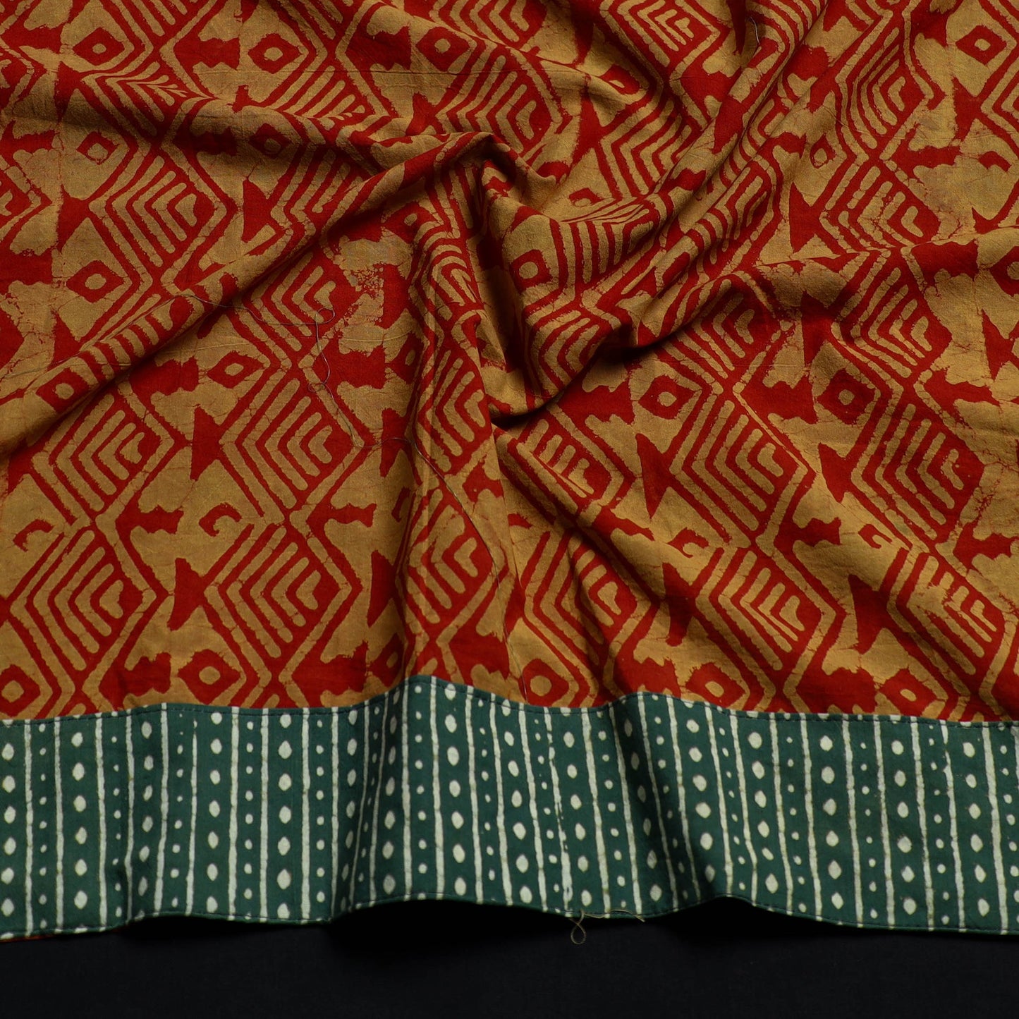 Red - cotton pipad blouse piece 149 - handcrafted