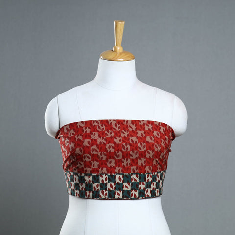 Red - cotton pipad blouse piece 151 - handcrafted