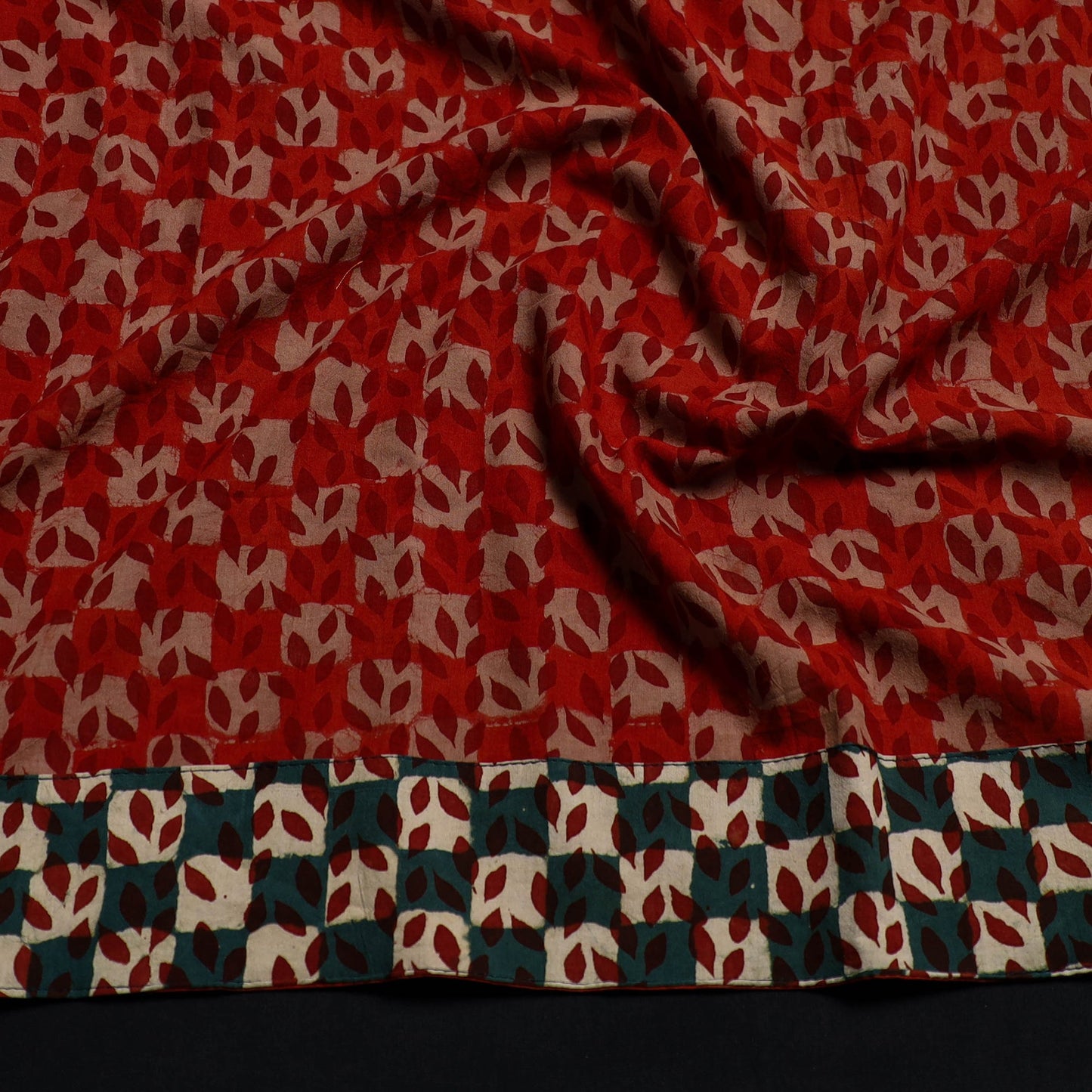Red - cotton pipad blouse piece 151 - handcrafted