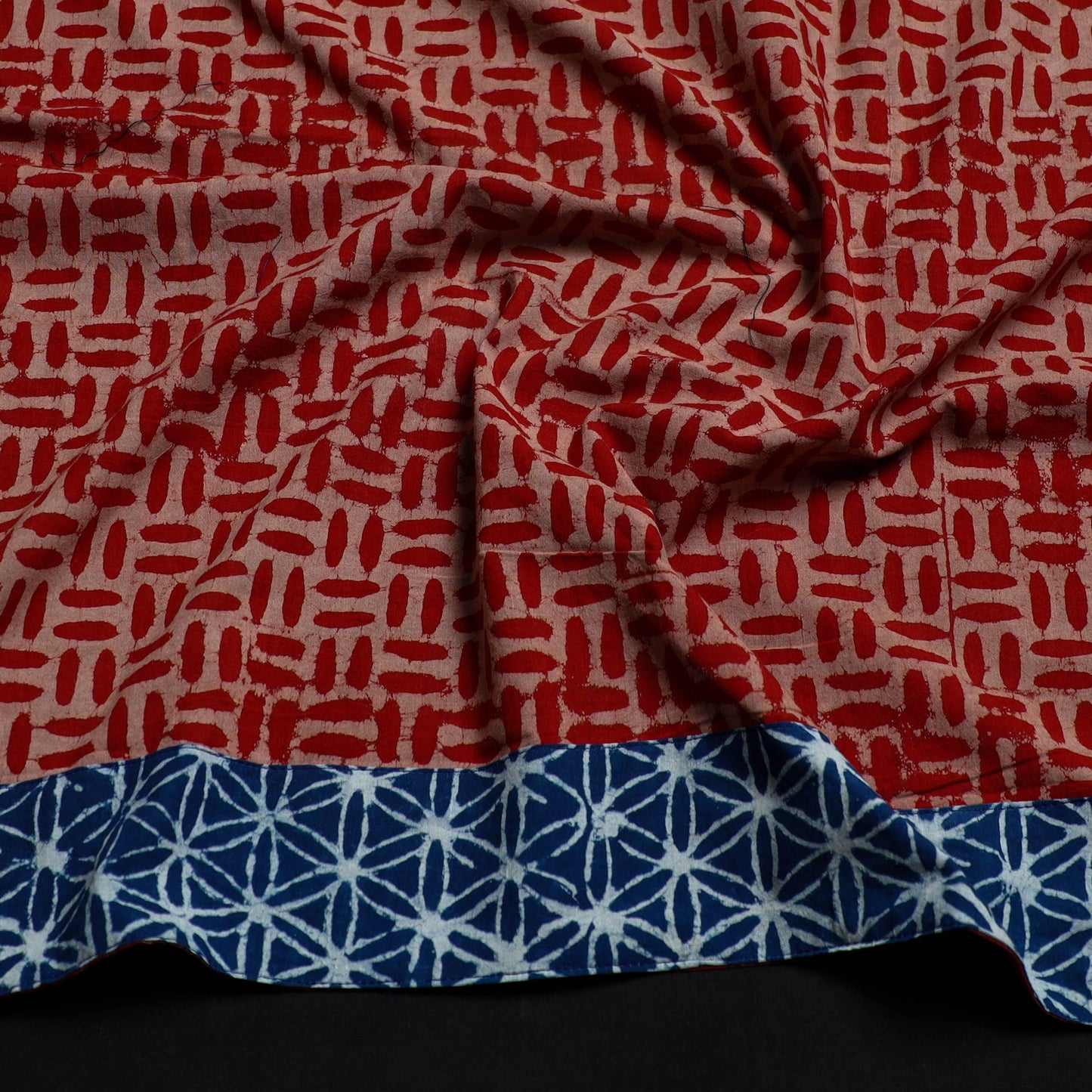 Red - cotton pipad blouse piece 152 - handcrafted