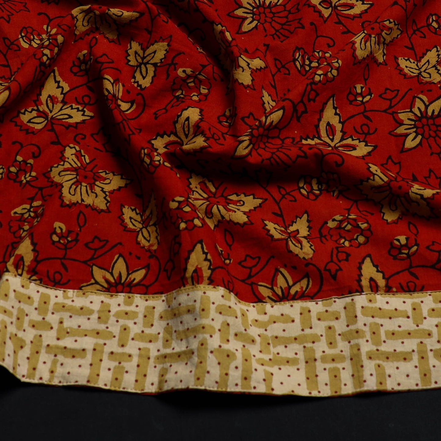 Red - cotton pipad blouse piece 181 - handcrafted