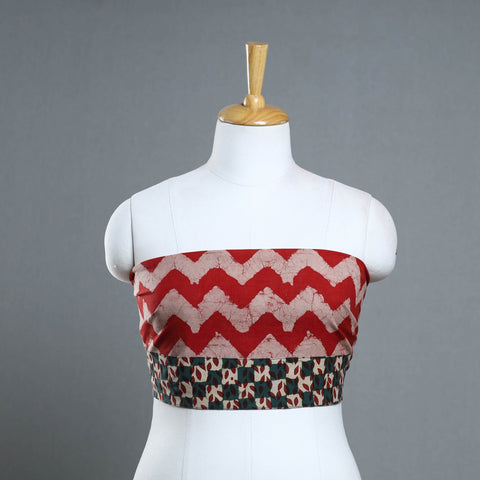 Red - cotton pipad blouse piece 64 - handcrafted