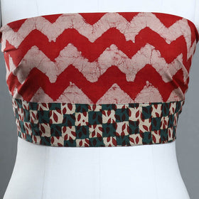 Red - cotton pipad blouse piece 64 - handcrafted