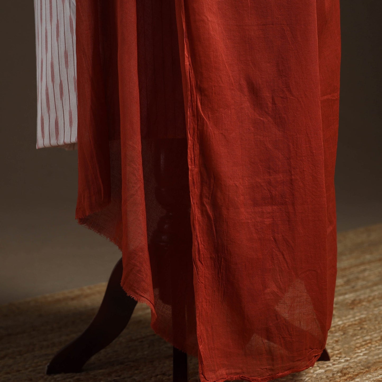 Cotton plain dupatta 01 - handcrafted