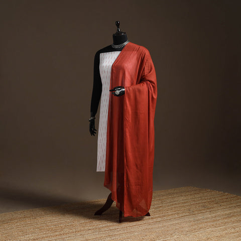 Cotton plain dupatta 01 - handcrafted