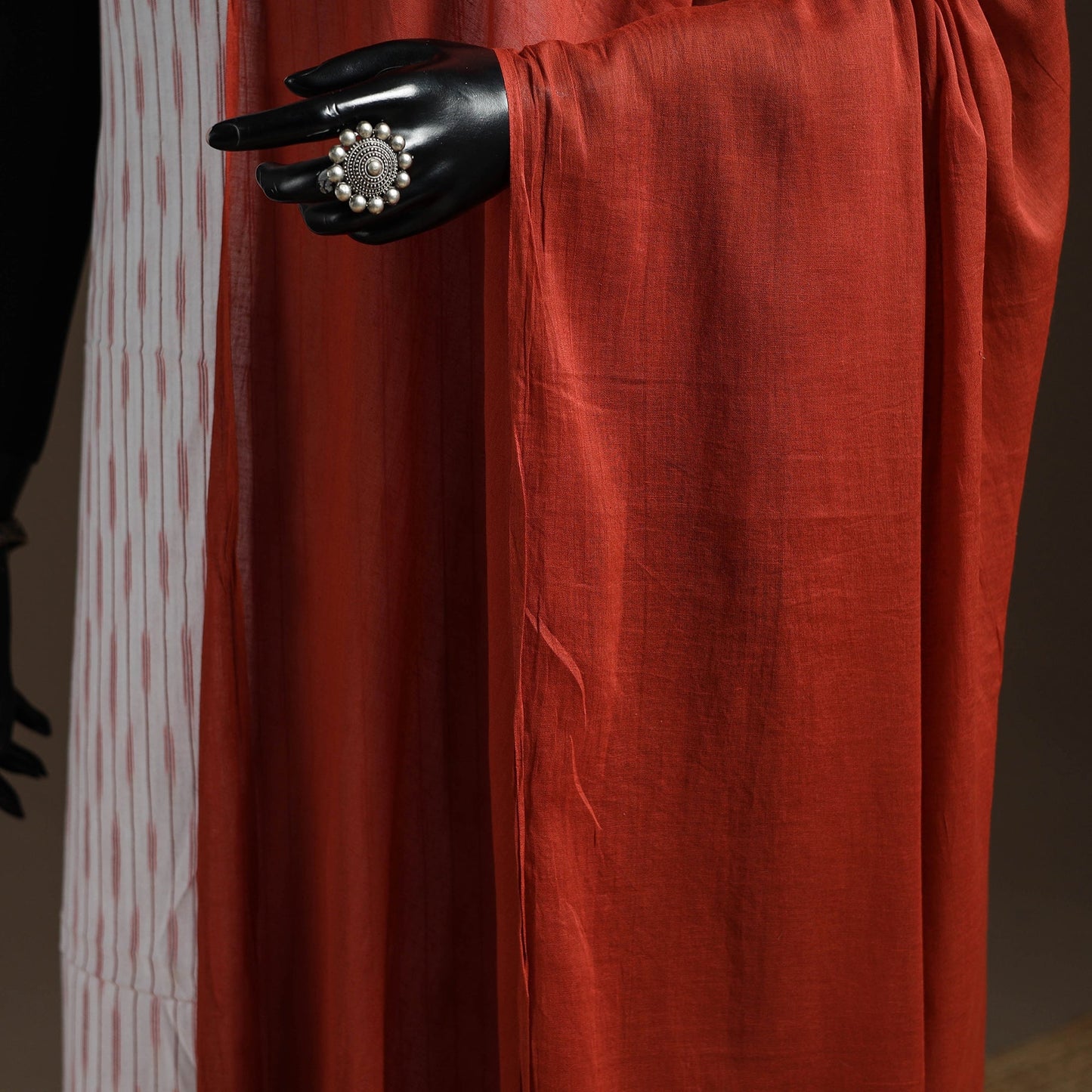 Cotton plain dupatta 01 - handcrafted