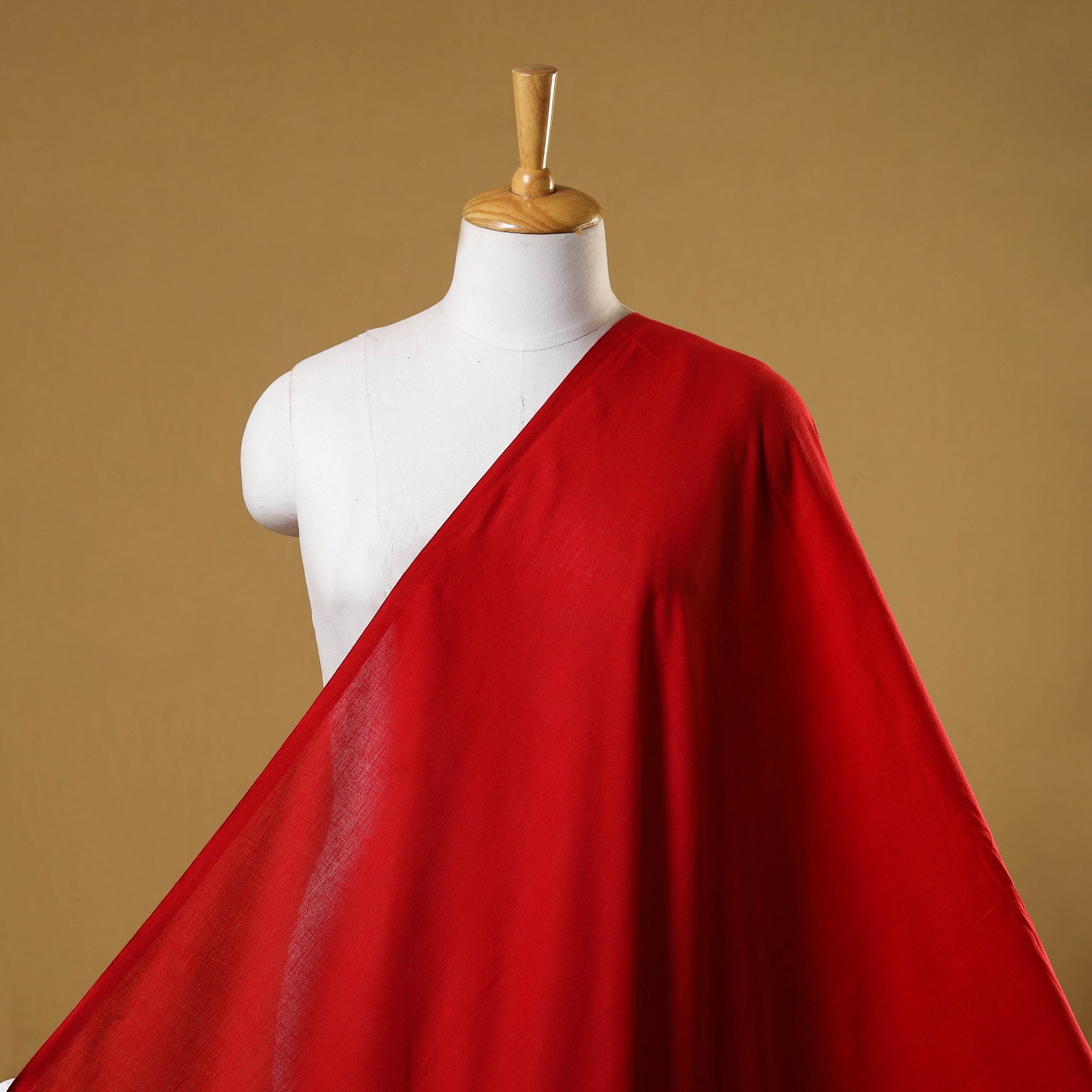 Red Cutton Red Cotton Plain Fabric