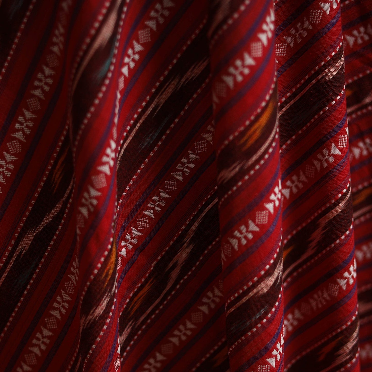 Cotton pochampally dabi ikat fabric 09 - handcrafted