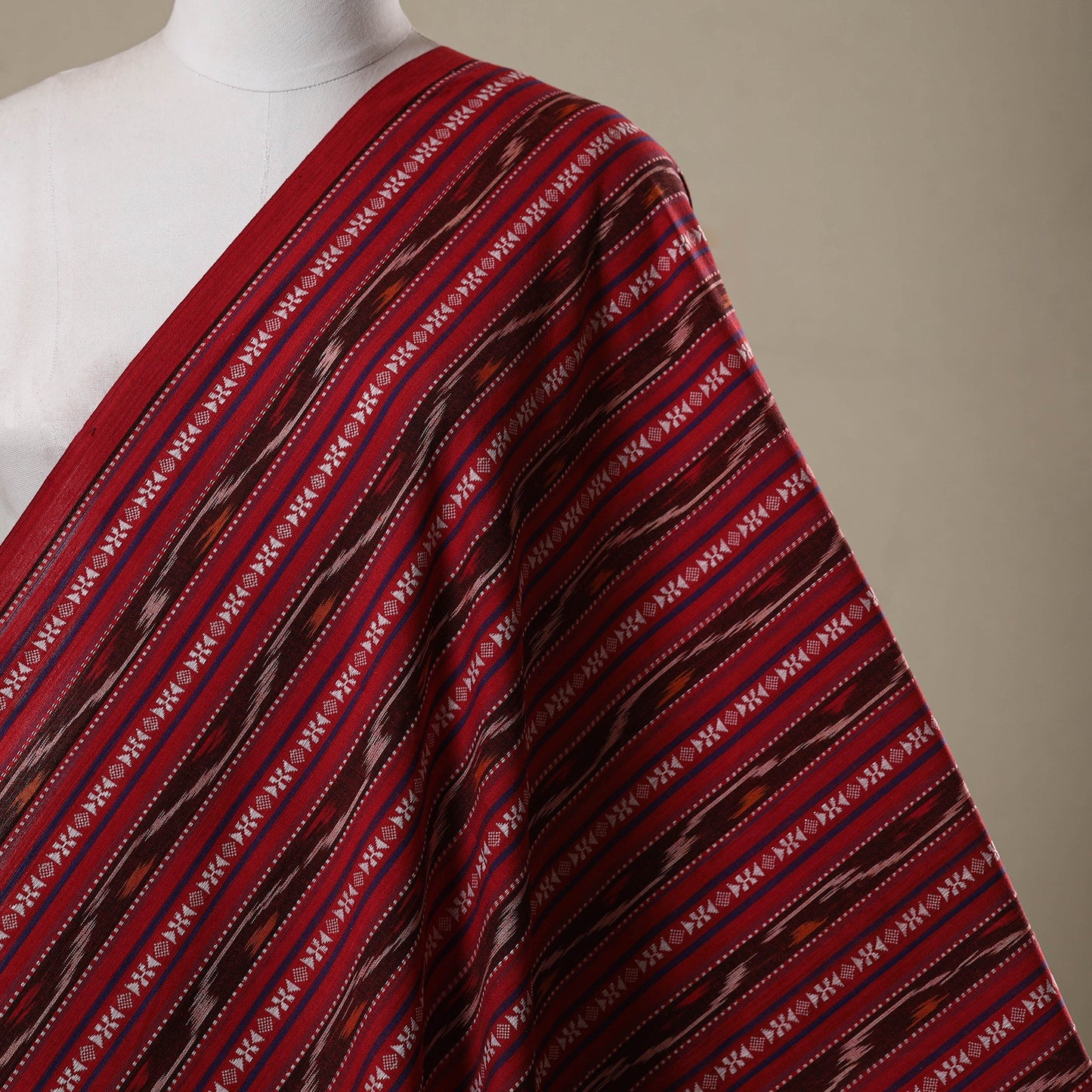 Cotton pochampally dabi ikat fabric 10 - handcrafted