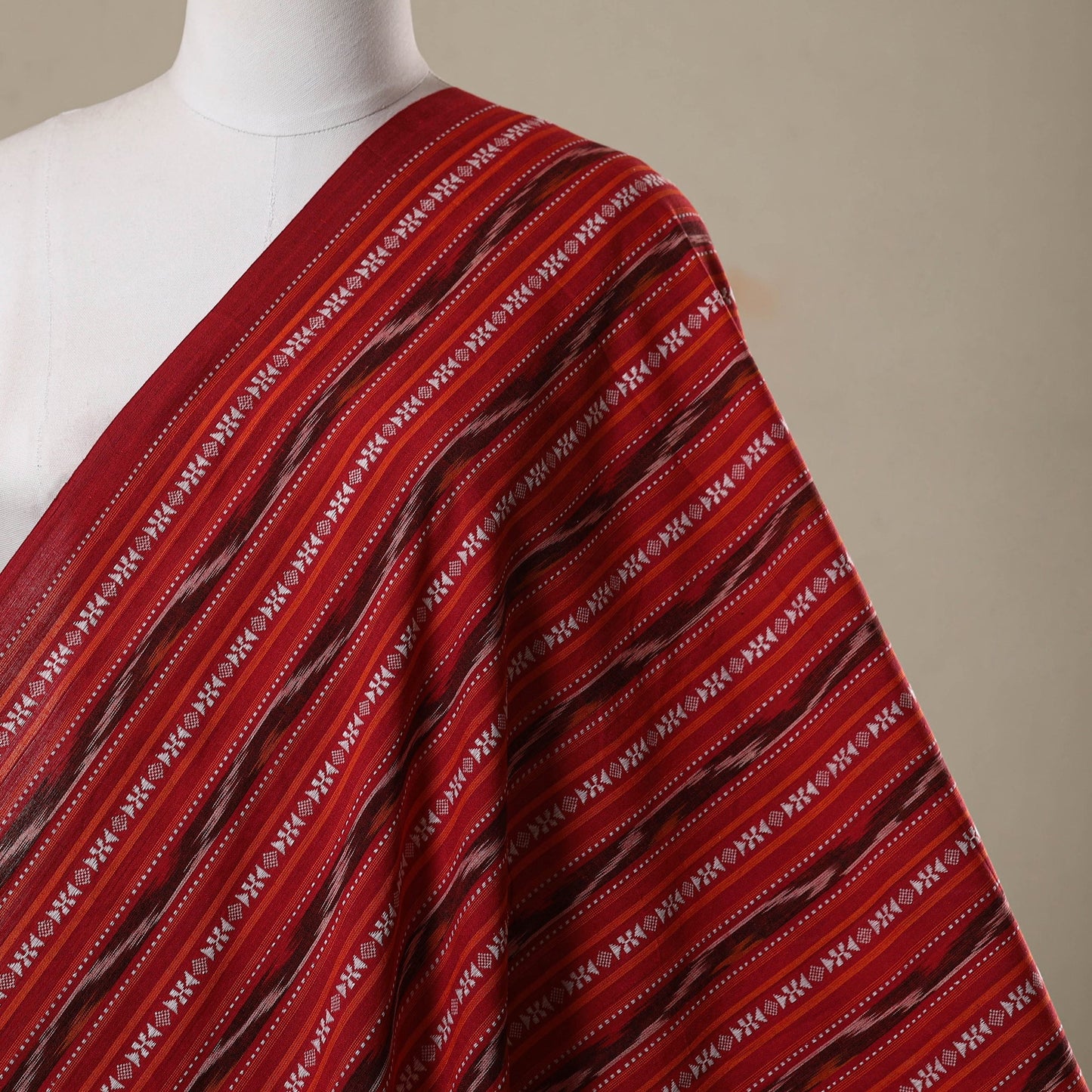 Cotton pochampally dabi ikat fabric 12 - handcrafted