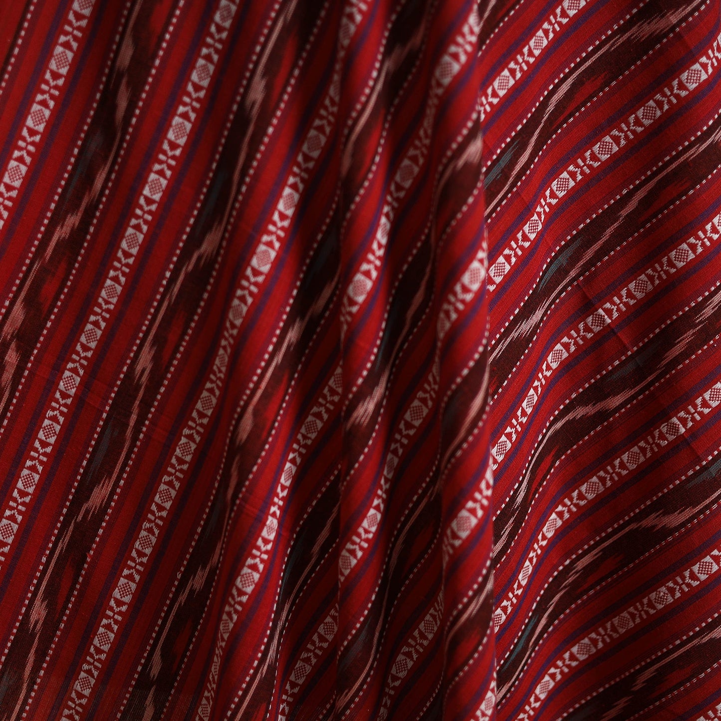Cotton pochampally dabi ikat fabric 27 - handcrafted