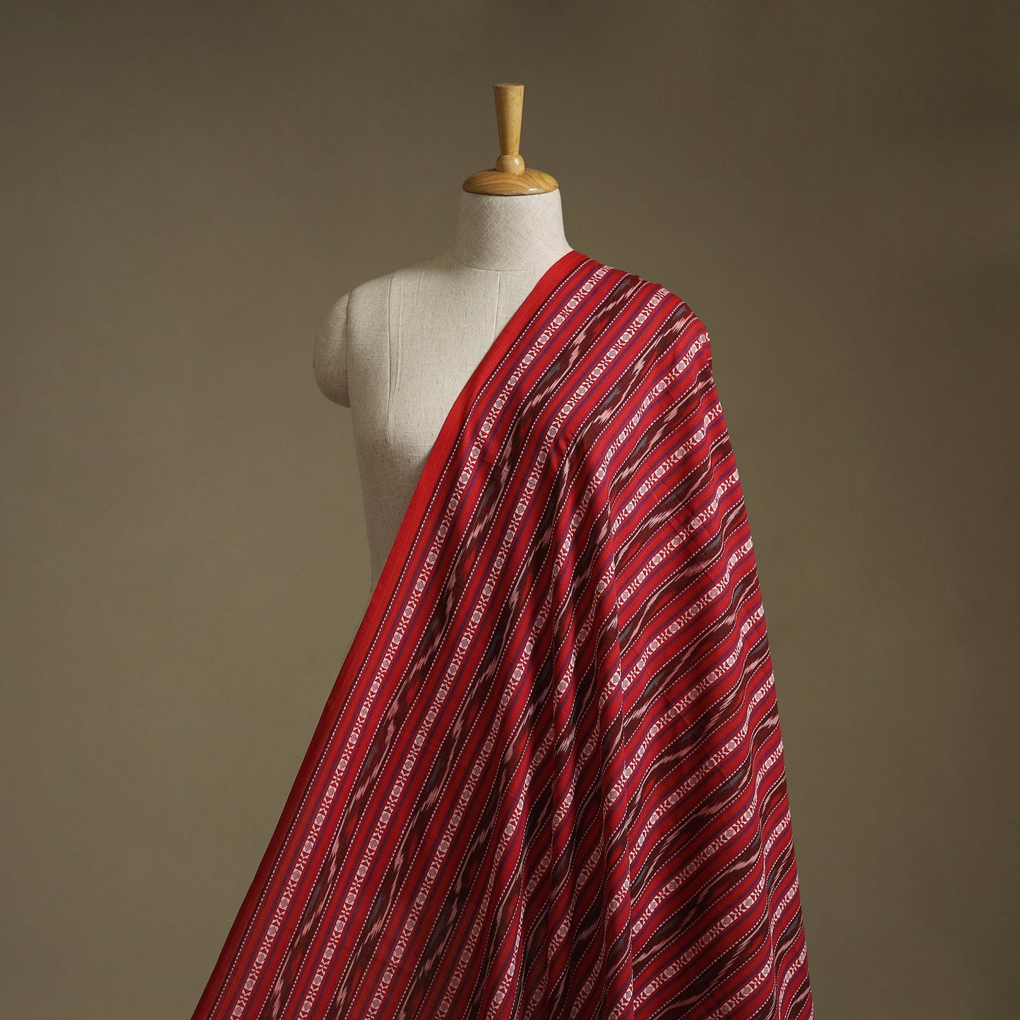 Cotton pochampally dabi ikat fabric 27 - handcrafted