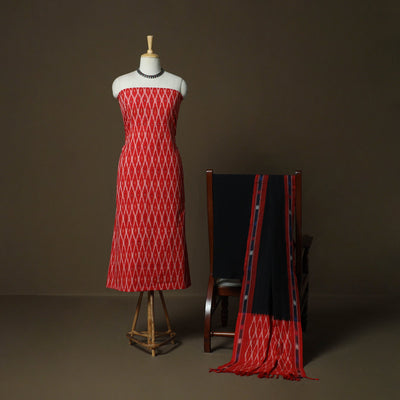 Handloom cotton pochampally ikat 3pc unstitched dress