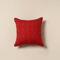 Red - cotton pochampally ikat cushion cover 18 - handcrafted