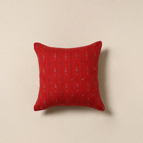 Red - cotton pochampally ikat cushion cover 18 - handcrafted