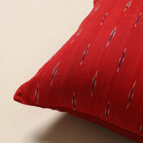 Red - cotton pochampally ikat cushion cover 18 - handcrafted