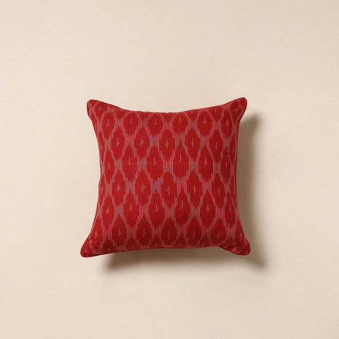 Red - cotton pochampally ikat cushion cover 19 - handcrafted