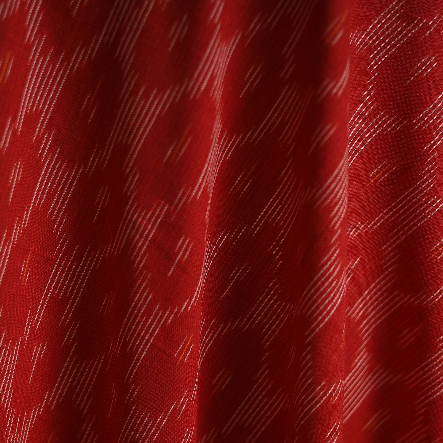 Red - cotton pochampally ikat fabric 06 - handcrafted