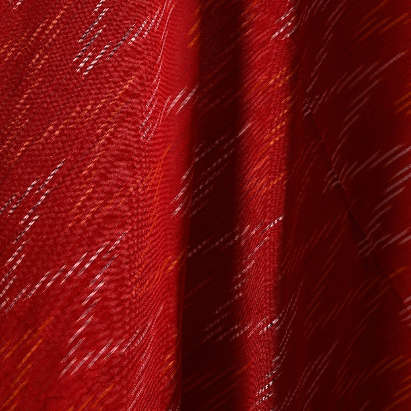 Red - cotton pochampally ikat fabric 08 - handcrafted