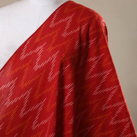Red - cotton pochampally ikat fabric 08 - handcrafted