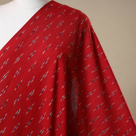 Red - cotton pochampally ikat fabric 27 - handcrafted