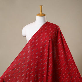 Red - cotton pochampally ikat fabric 27 - handcrafted