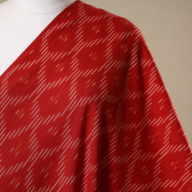 Red - cotton pochampally ikat fabric 42 - handcrafted