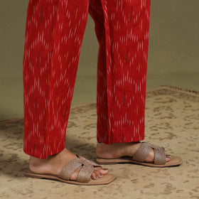 Red Cotton Pochampally Ikat Night Suit Set