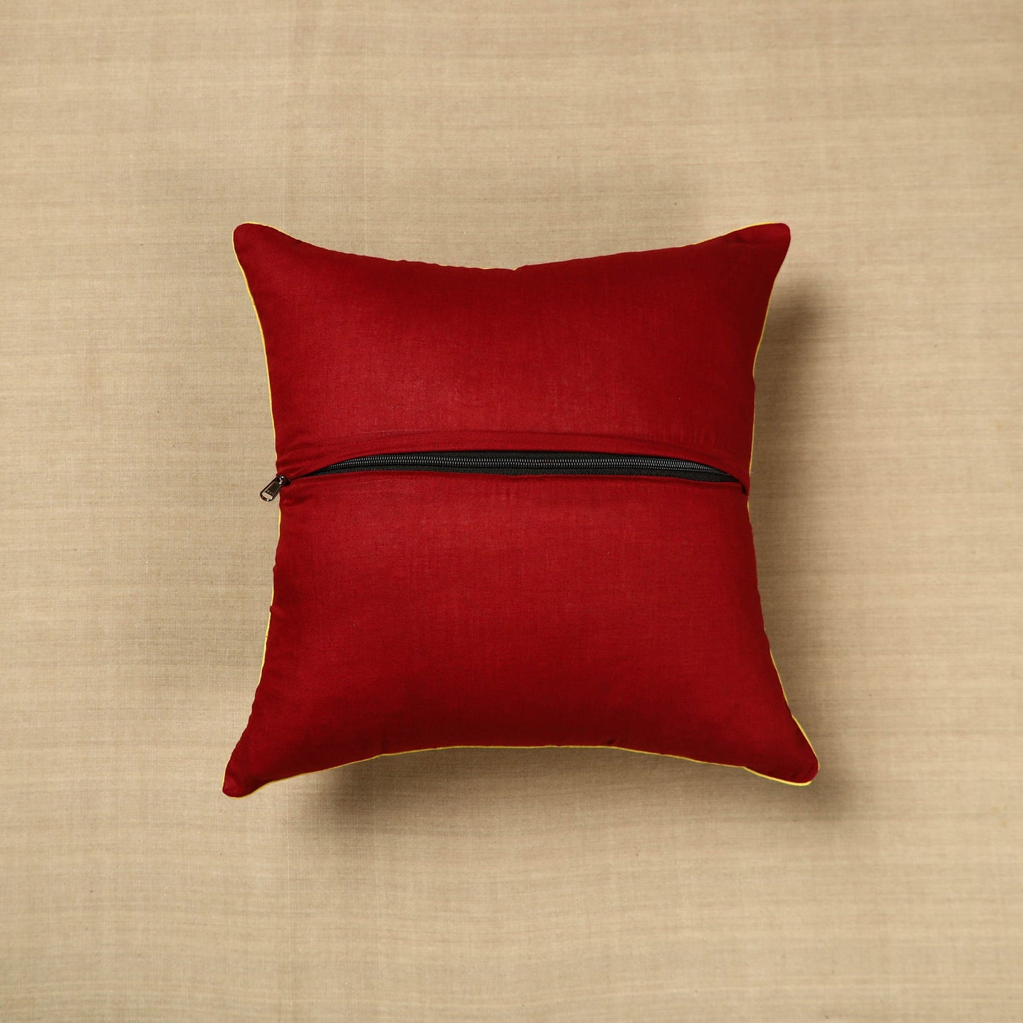 Red Cotton Printed Kalamkari Cushion Cover