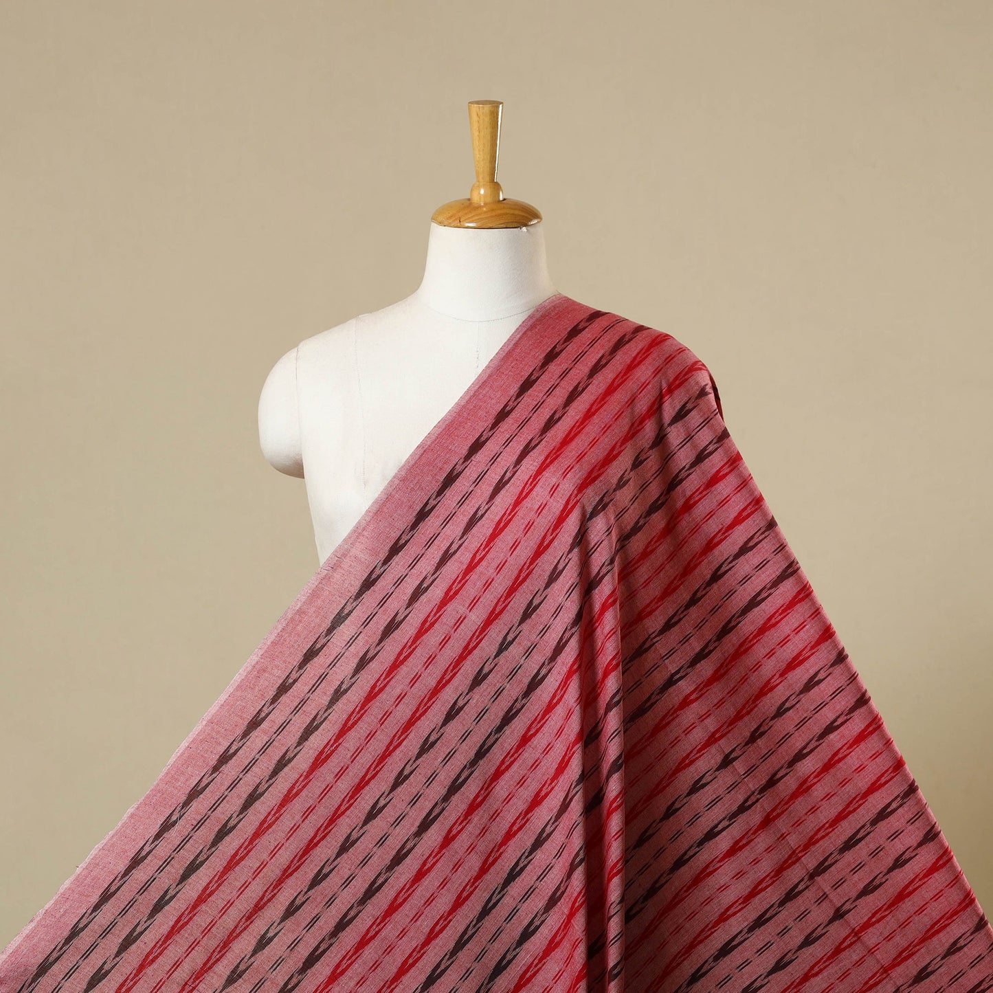 Red - cotton sambalpuri ikat fabric 28 - handcrafted