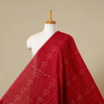 Red - cotton sambalpuri ikat fabric 29 - handcrafted