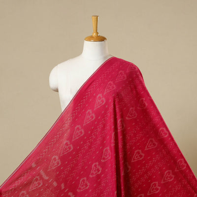 Red - cotton sambalpuri ikat fabric 30 - handcrafted