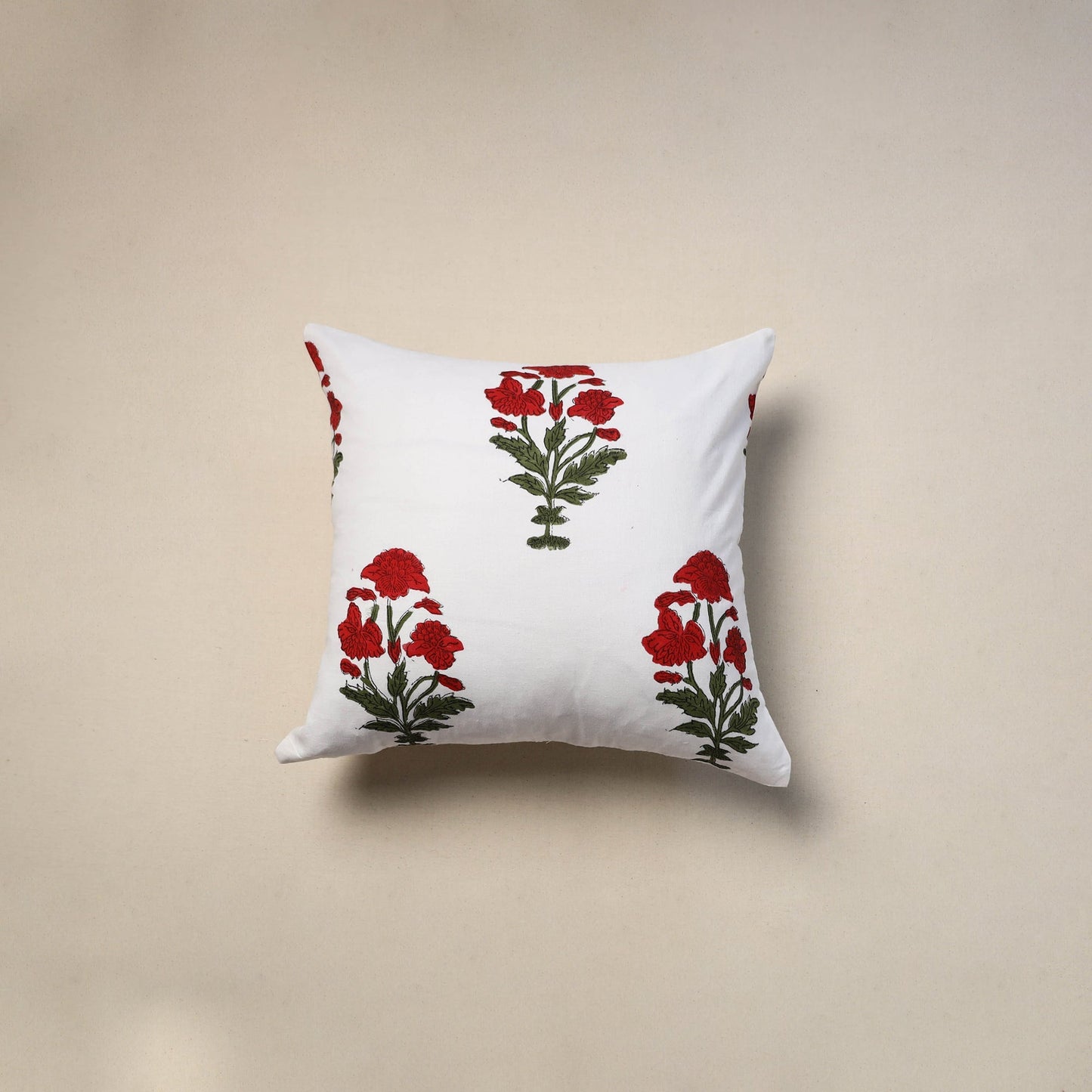 Cotton sanganeri cushion cover (16 x 16 in) 107