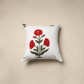 Cotton sanganeri cushion cover (16 x 16 in) 88 - handcrafted