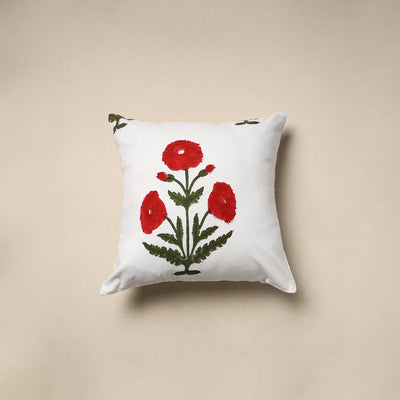 Cotton sanganeri cushion cover (16 x 16 in) 88 - handcrafted