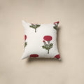 Cotton sanganeri cushion cover (16 x 16 in) 89 - handcrafted