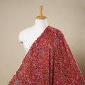 Red Block Print Cotton Sanganeri Fabric