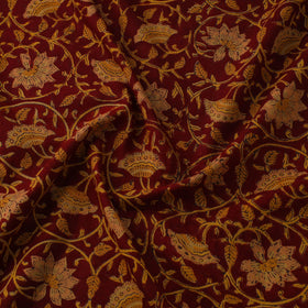 Red Block Print Cotton Sanganeri Fabric