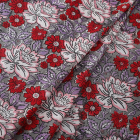 Red - cotton sanganeri fabric 07 - handcrafted