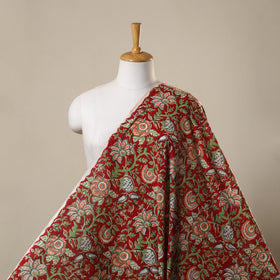 Red Block Print Cotton Sanganeri Fabric