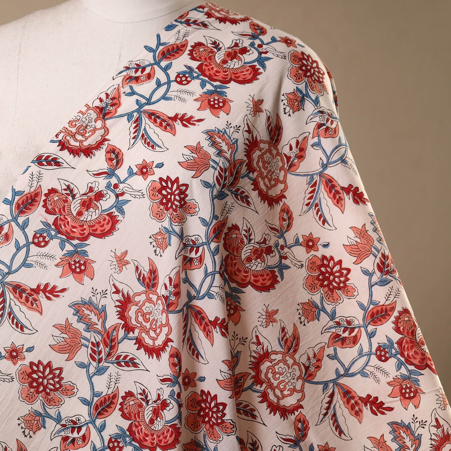 White - cotton sanganeri fabric 10 - handcrafted