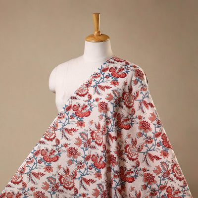 White - cotton sanganeri fabric 10 - handcrafted