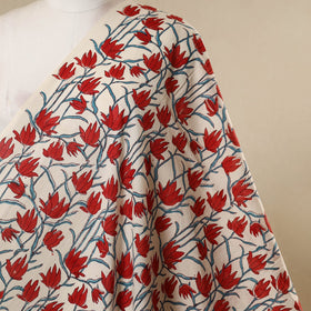 Red - cotton sanganeri fabric 13 - handcrafted