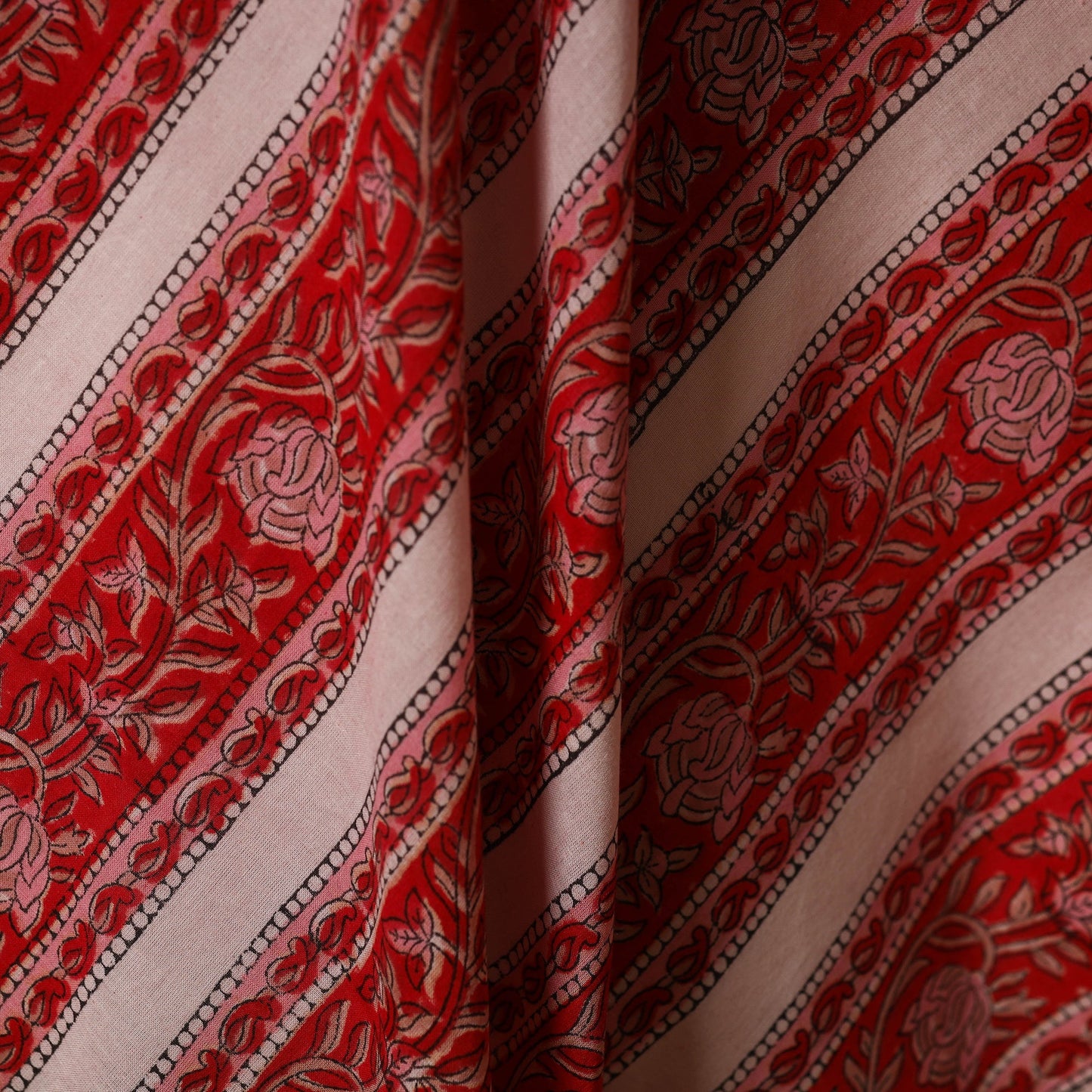 Red - cotton sanganeri fabric 16 - handcrafted